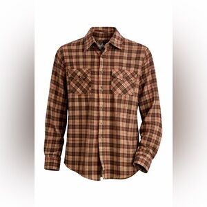 Vintage 80s 90s Haband Plaid Flannel Shirt Brown Red Grunge Unisex Small